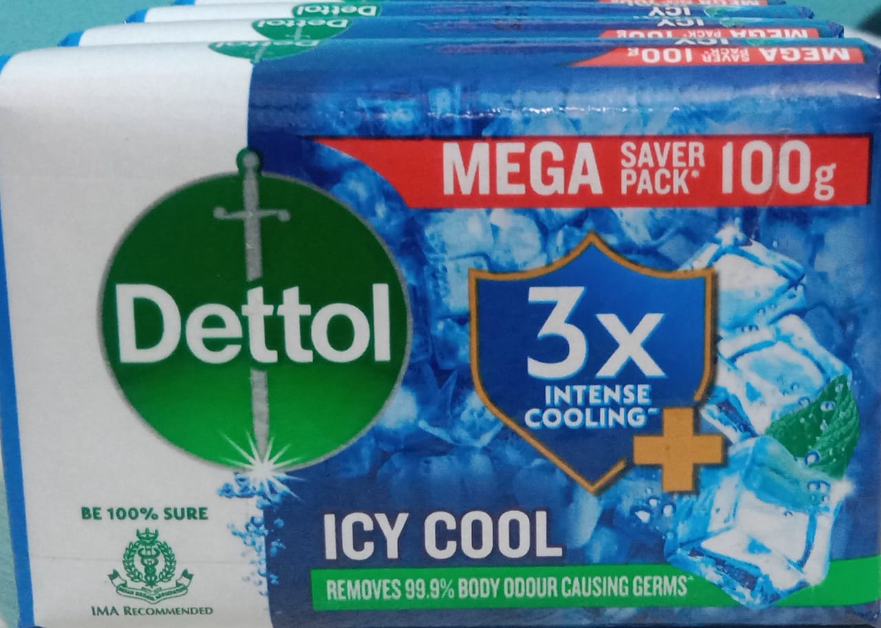 Dettol ICY COOL Bathing Soap, 100 g (Pack of 5)
